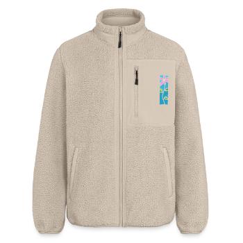 Ornament Blume - Farben Blumen & Natur Design - Relaxed Fit Unisex Sherpajacke von Stanley/Stella - Beige - Vorne - AI Model Male 178 light (178cm) & AI Model Female 172 light (172cm)