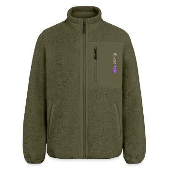 i love recycling - Relaxed Fit Unisex Sherpa Jacket by Stanley/Stella - khaki - Front - AI Model Male 178 light (178cm) & AI Model Female 172 light (172cm)