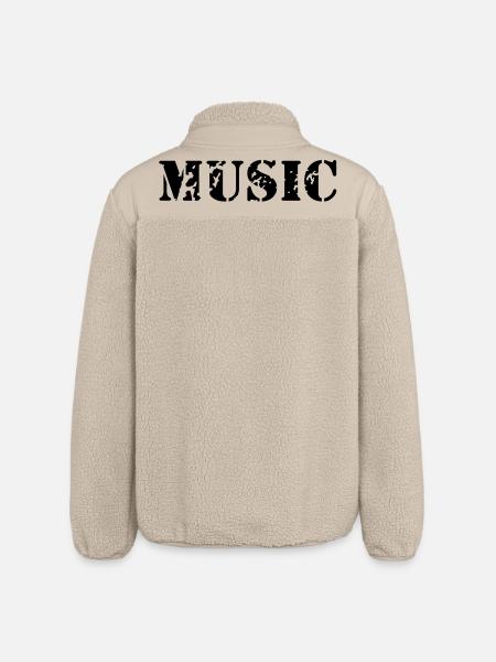 music as a stamp print design - Relaxed Fit Unisex Sherpa Jacket by Stanley/Stella - beige