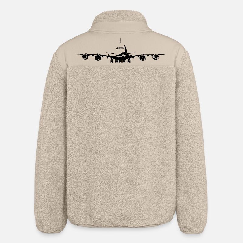 Passagierflugzeug - Relaxed Fit Unisex Sherpajacke von Stanley/Stella - Beige