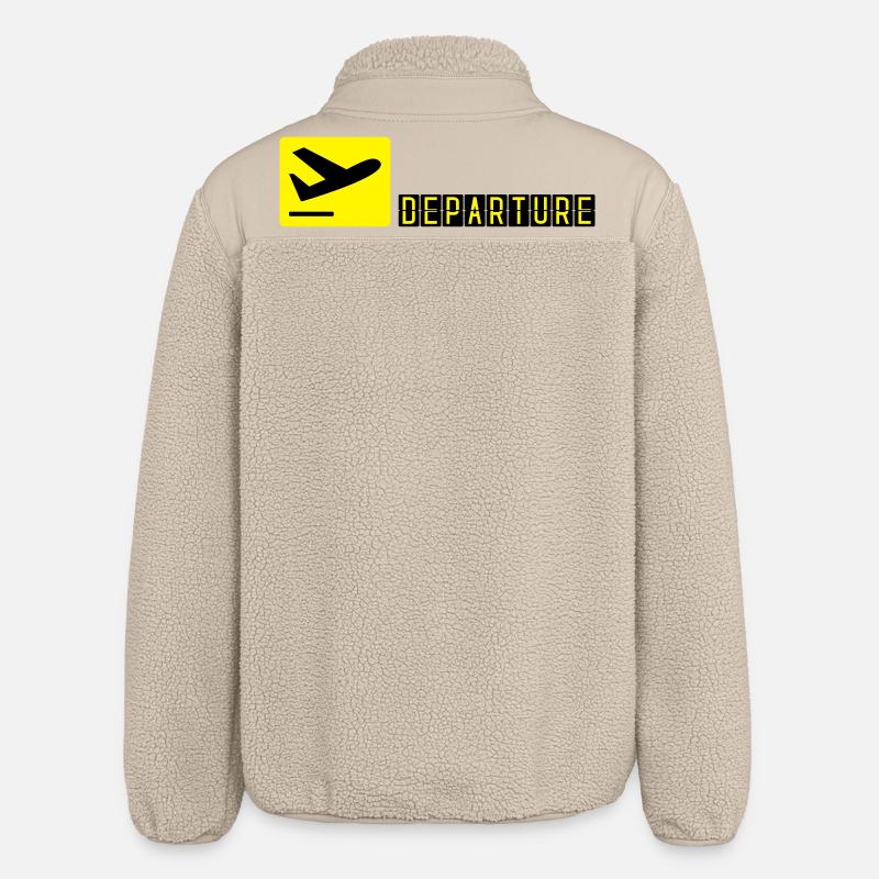Airplane taking off - Relaxed Fit Unisex Sherpa Jacket by Stanley/Stella - beige
