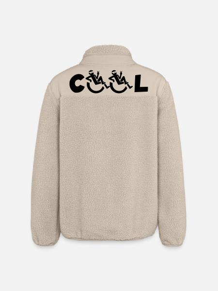 Cooler Rollstuhlfahrer, Cooler Rollstuhlfahrer * - Relaxed Fit Unisex Sherpajacke von Stanley/Stella - Beige