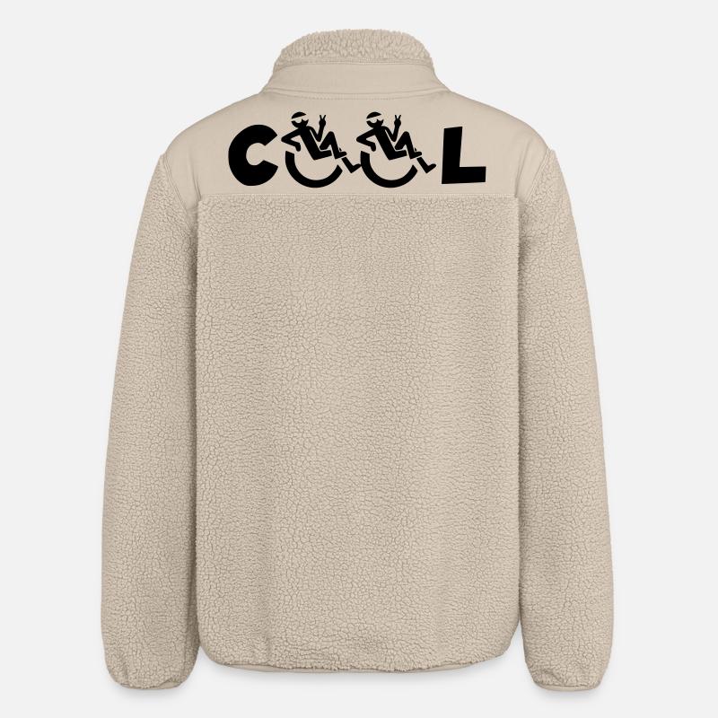 Cooler Rollstuhlfahrer, Cooler Rollstuhlfahrer * - Relaxed Fit Unisex Sherpajacke von Stanley/Stella - Beige