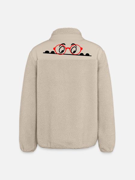 Brille, Augen, comic - Relaxed Fit Unisex Sherpajacke von Stanley/Stella - Beige