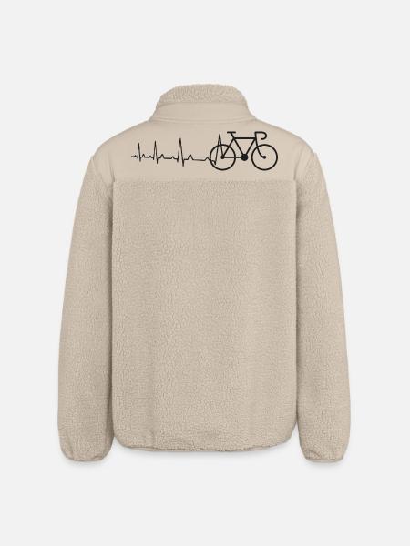 Herzschlag Rennrad - Relaxed Fit Unisex Sherpajacke von Stanley/Stella - Beige