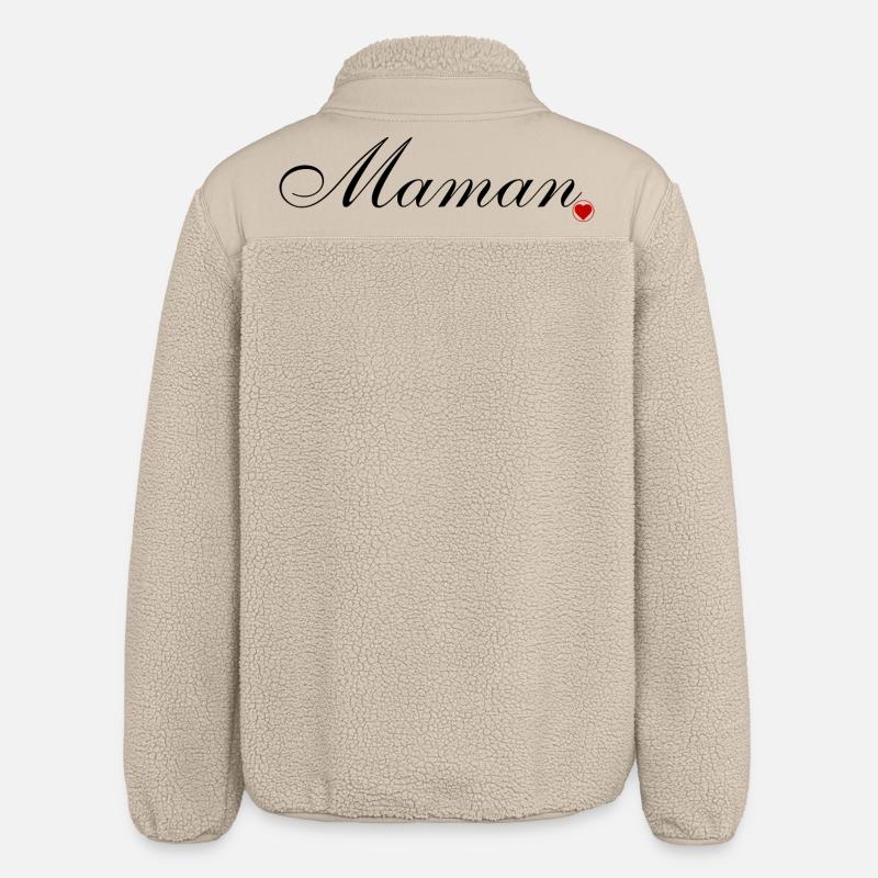 Maman et coeur. Amour pour maman - Veste sherpa unisexe coupe décontractée Stanley/Stella - beige