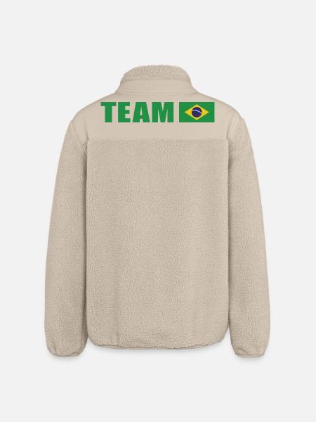 Support Team Brazil - Relaxed Fit Unisex Sherpa Jacket by Stanley/Stella - beige