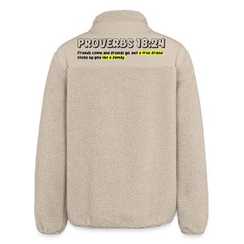 Lebendiges abstraktes christliches Design - Relaxed Fit Unisex Sherpajacke von Stanley/Stella - Beige - Hinten