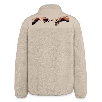 Mains entrelacées avec style artistique - Veste sherpa unisexe coupe décontractée Stanley/Stella - beige - Dos
