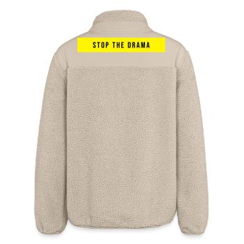 Stop the Drama Saying - Relaxed Fit Unisex Sherpa Jacket by Stanley/Stella - beige - Back