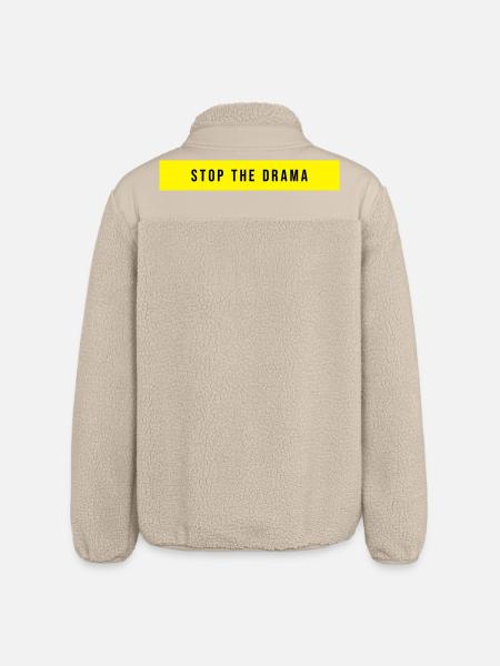 Stop the Drama Saying - Relaxed Fit Unisex Sherpa Jacket by Stanley/Stella - beige