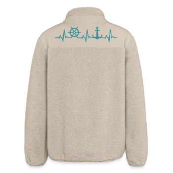 Boot Heartbeat Marine Kapitän - Relaxed Fit Unisex Sherpajacke von Stanley/Stella - Beige - Hinten
