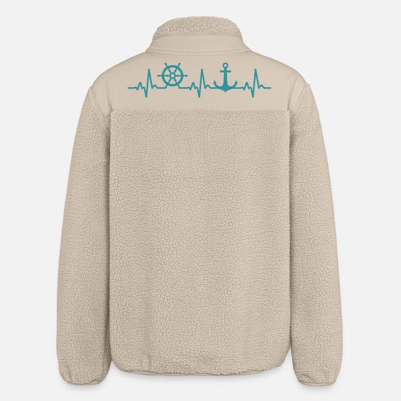 bateau battement de coeur marin capitaine - Veste sherpa unisexe coupe décontractée Stanley/Stella - beige