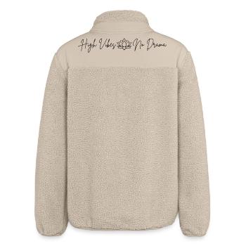 Lotos mit Spruch - High Vibes No Drama - Veste sherpa unisexe coupe décontractée Stanley/Stella - beige - Dos