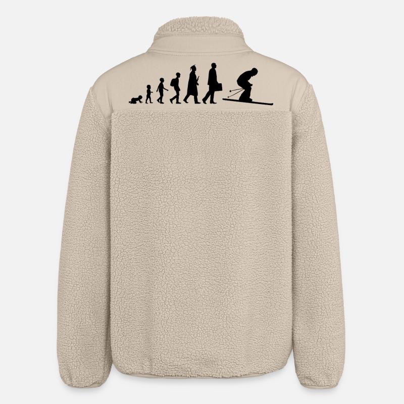 Skifahrer Evolution - Relaxed Fit Unisex Sherpajacke von Stanley/Stella - Beige