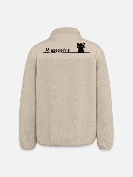 Miesepetra – Funny Cat Pun Petra - Relaxed Fit Unisex Sherpa Jacket by Stanley/Stella - beige