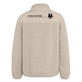 Crazy Cat Lady – Funny Cat Saying - Relaxed Fit Unisex Sherpa Jacket by Stanley/Stella - beige - Back