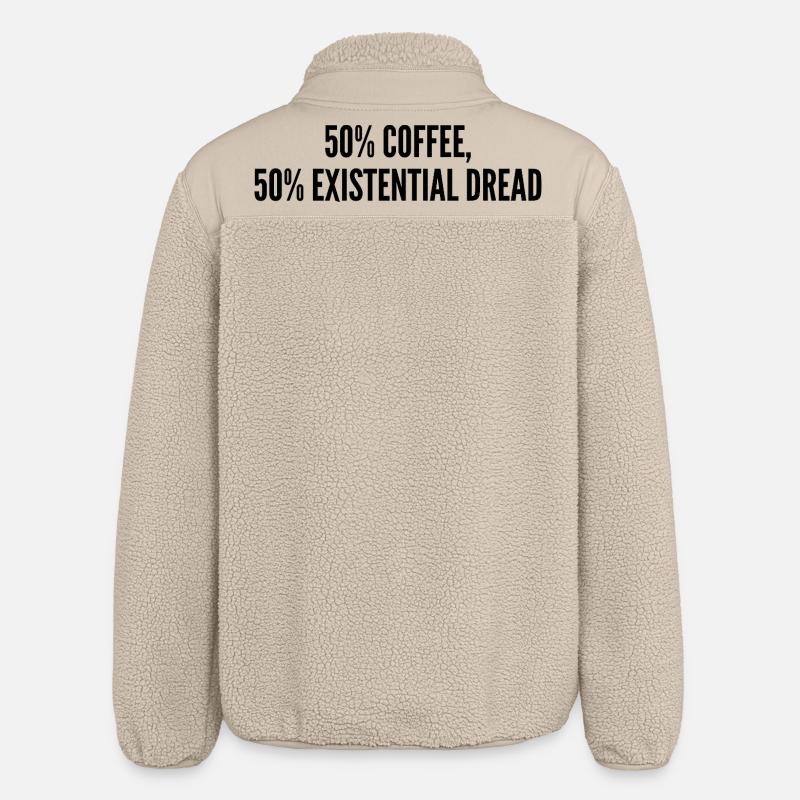 50% Kaffee 50% Existenzangst - Relaxed Fit Unisex Sherpajacke von Stanley/Stella - Beige