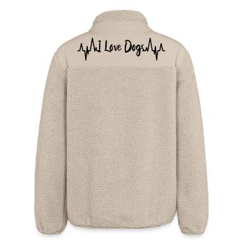 I Love Dogs Herzschlag - Relaxed Fit Unisex Sherpajacke von Stanley/Stella - Beige - Hinten