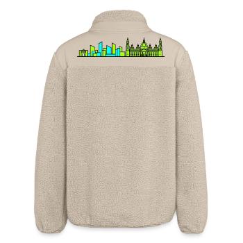 Linienzeichnung der Basilika der Stadt Saraagoza - Relaxed Fit Unisex Sherpajacke von Stanley/Stella - Beige - Hinten