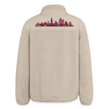 Lille City Skyline Glockenturm Moderne Linienkunst - Relaxed Fit Unisex Sherpajacke von Stanley/Stella - Beige - Hinten