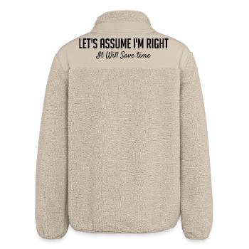 Gehen wir davon aus, dass ich recht habe. - Relaxed Fit Unisex Sherpajacke von Stanley/Stella - Beige - Hinten