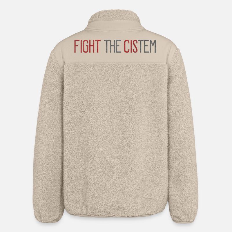 Fight The CIS-tem - Statement Against Binary - Relaxed Fit Unisex Sherpa Jacket by Stanley/Stella - beige