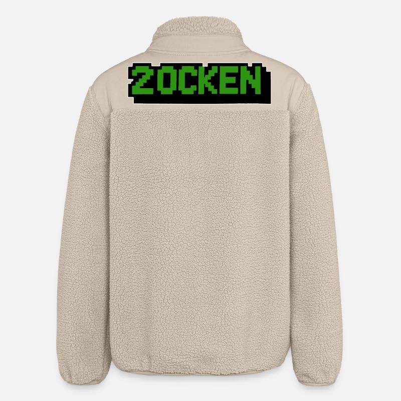 Lettering Zocken Retro Computer - Veste sherpa unisexe coupe décontractée Stanley/Stella - beige