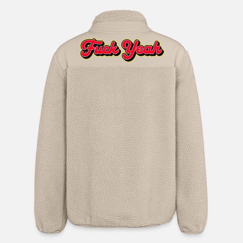 Verdammt ja, 3D Red Script - Relaxed Fit Unisex Sherpajacke von Stanley/Stella - Beige