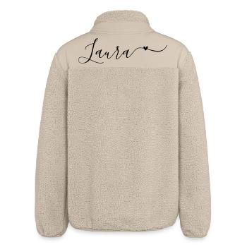 Laura Prénom Décoratif - Veste sherpa unisexe coupe décontractée Stanley/Stella - beige - Dos