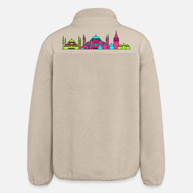 Istanbuler Stadtskyline Hagia Sophia Kunst - Relaxed Fit Unisex Sherpajacke von Stanley/Stella - Beige