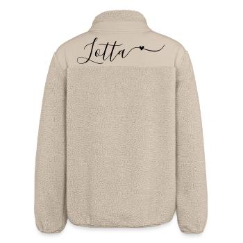 Lotta Name Vorname Dekorativ - Relaxed Fit Unisex Sherpajacke von Stanley/Stella - Beige - Hinten