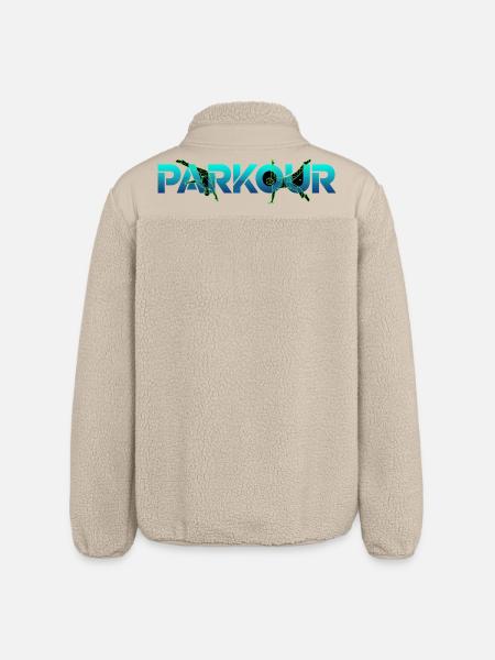 Parkour Freerunning Sport - Relaxed Fit Unisex Sherpa Jacket by Stanley/Stella - beige