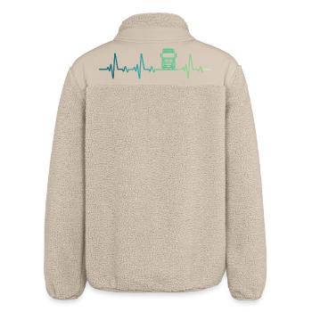 Truck Driver Heartbeat Truck - Relaxed Fit Unisex Sherpa Jacket by Stanley/Stella - beige - Back