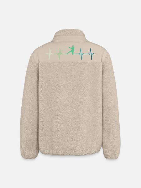 Handball, Herzschlag, Handball - Relaxed Fit Unisex Sherpajacke von Stanley/Stella - Beige