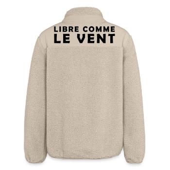 Libre_comme_le_vent - Veste sherpa unisexe coupe décontractée Stanley/Stella - beige - Dos