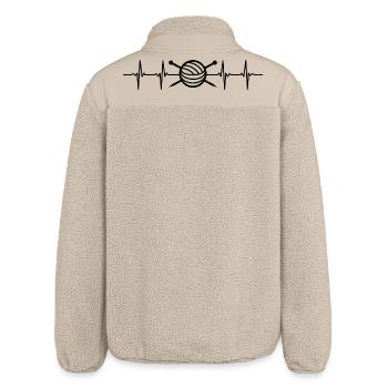 Stricken Herzschlag - Relaxed Fit Unisex Sherpajacke von Stanley/Stella - Beige - Hinten