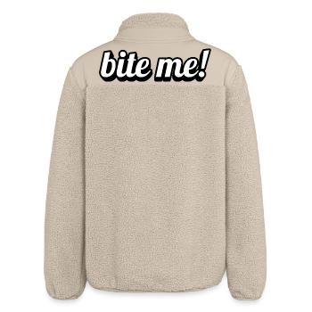 Beiß Mich! Verspielte Typo - Relaxed Fit Unisex Sherpajacke von Stanley/Stella - Beige - Hinten