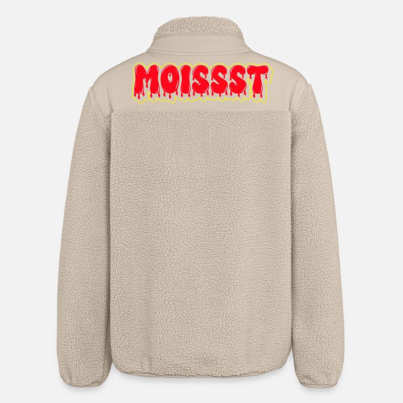 Moist Fat Font Wortzeichen - Relaxed Fit Unisex Sherpajacke von Stanley/Stella - Beige