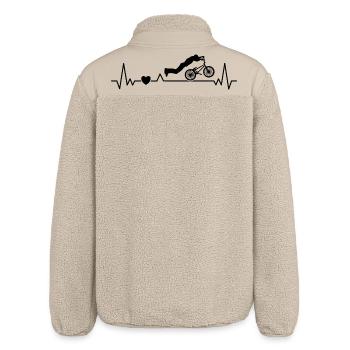 BMX Heartbeat No-Footer Stunt Fahrradfahrer - Relaxed Fit Unisex Sherpajacke von Stanley/Stella - Beige - Hinten