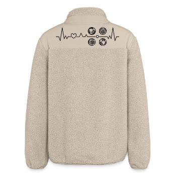 Boccia And Petanque Player Heartbeat Graphic - Relaxed Fit Unisex Sherpa Jacket by Stanley/Stella - beige - Back