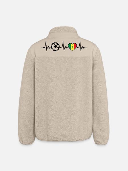 Senegal Fußball Herzschlag Senegal - Relaxed Fit Unisex Sherpajacke von Stanley/Stella - Beige