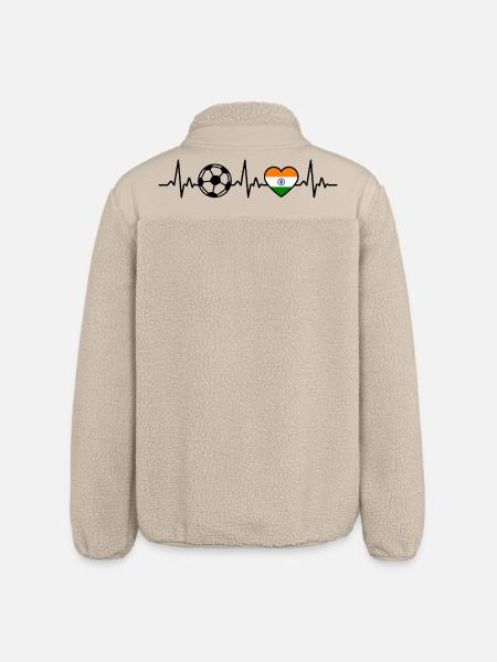 India Football Heartbeat India - Relaxed Fit Unisex Sherpa Jacket by Stanley/Stella - beige
