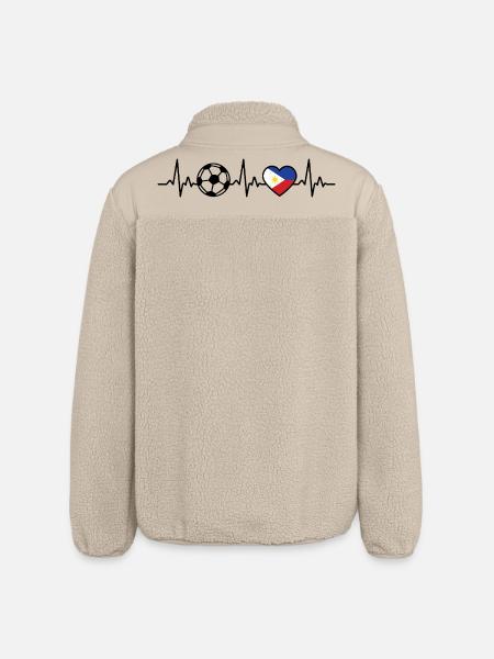 Philippinen Fußball Herzschlag Philippinen - Relaxed Fit Unisex Sherpajacke von Stanley/Stella - Beige