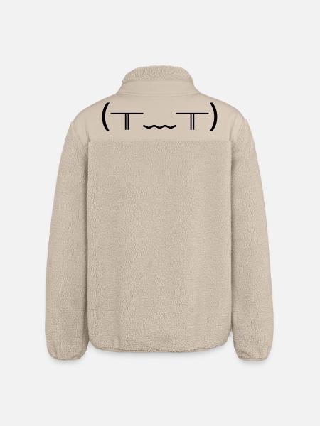 Crying Emote (╥_╥) Violent Tears - Relaxed Fit Unisex Sherpa Jacket by Stanley/Stella - beige