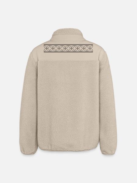 Ribbon ornament with abstract flowers - Relaxed Fit Unisex Sherpa Jacket by Stanley/Stella - beige