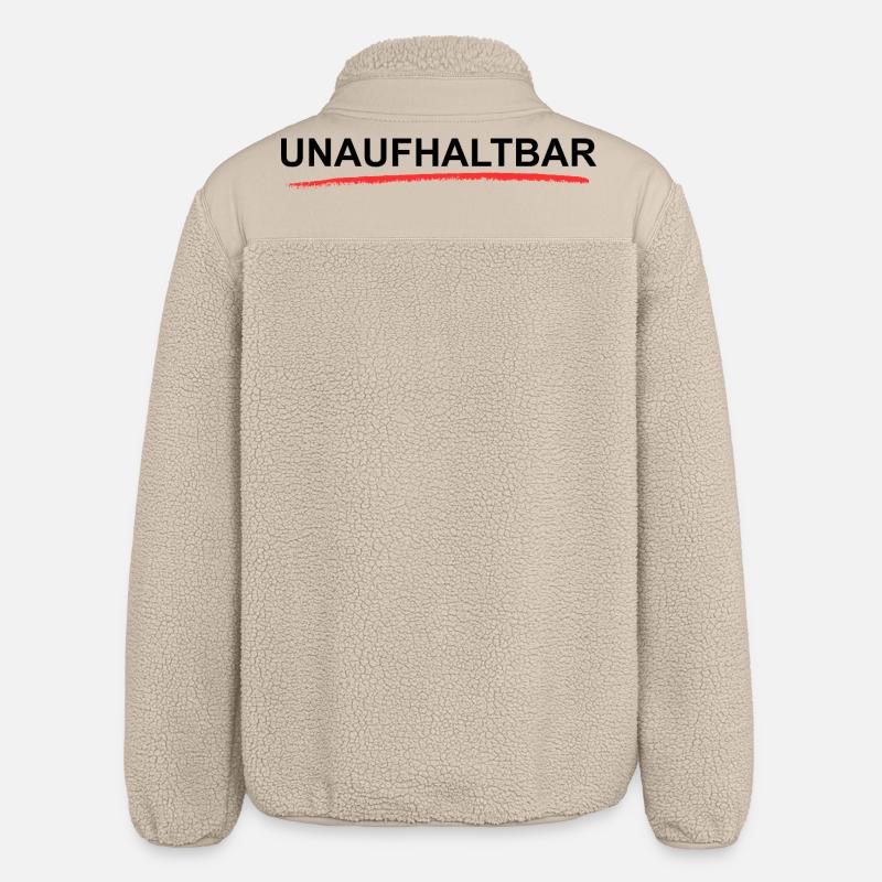 Unstoppable Motivation Statement - Relaxed Fit Unisex Sherpa Jacket by Stanley/Stella - beige
