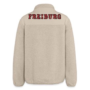 Freiburg College (Vintage Schwarz/Rot) - Relaxed Fit Unisex Sherpajacke von Stanley/Stella - Beige - Hinten