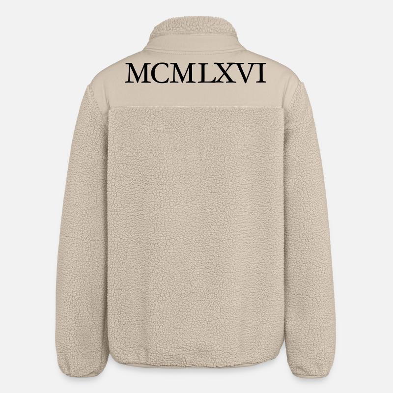 MCMLXVI 1966 Roman Anniversaire Année - Veste sherpa unisexe coupe décontractée Stanley/Stella - beige