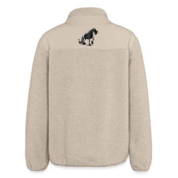"Black Pearl" - Friesian Horse - Cartoon - Relaxed Fit Unisex Sherpa Jacket by Stanley/Stella - beige - Back